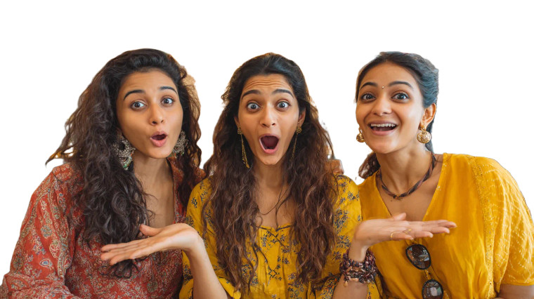 Shocked Indian Women Vinyl Car Decal Sticker – Waterproof & UV-Resistant 