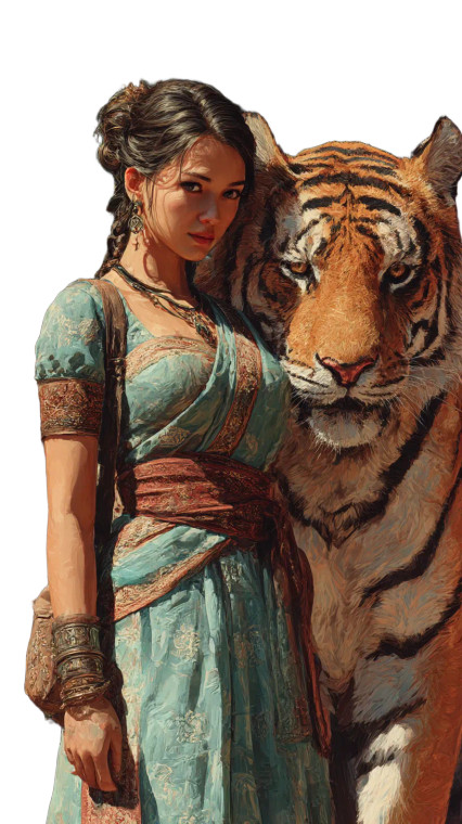 Thai Female & Tiger Vinyl Car Decal Sticker – Waterproof & UV-Resistant 