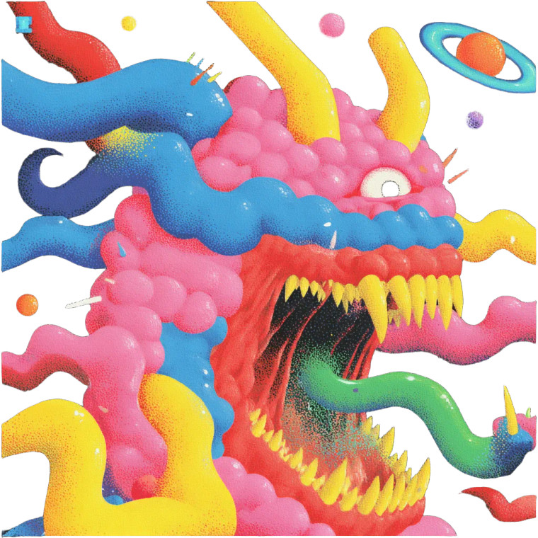 Cosmic Monster Painting Vinyl Car Decal Sticker – Waterproof & UV-Resistant 
