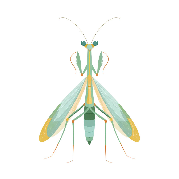 Praying Mantis Illustration Vinyl Car Decal Sticker – Waterproof & UV-Resistant 