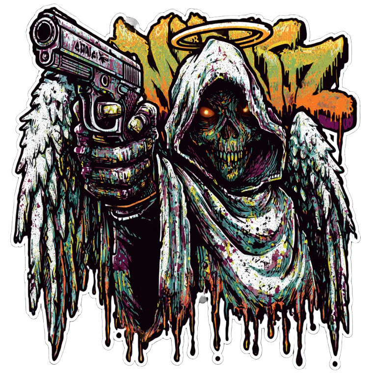 Dark Angel Graffiti Vinyl Car Decal Sticker – Waterproof & UV-Resistant 