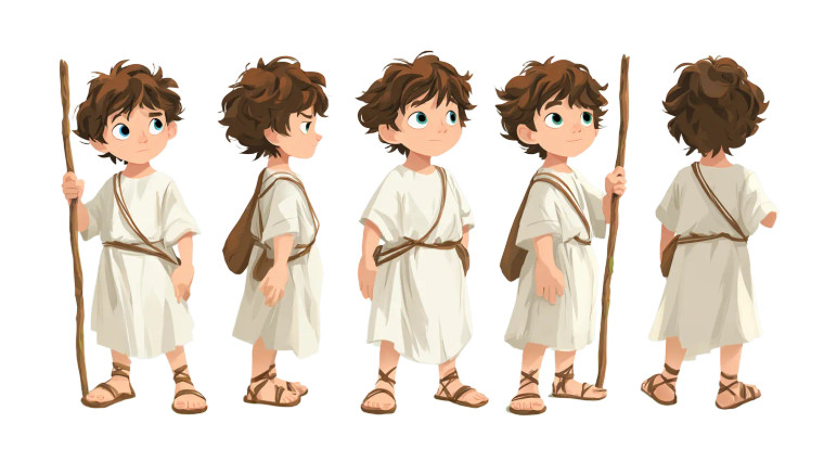 Young David Cartoon Vinyl Car Decal Sticker – Waterproof & UV-Resistant 