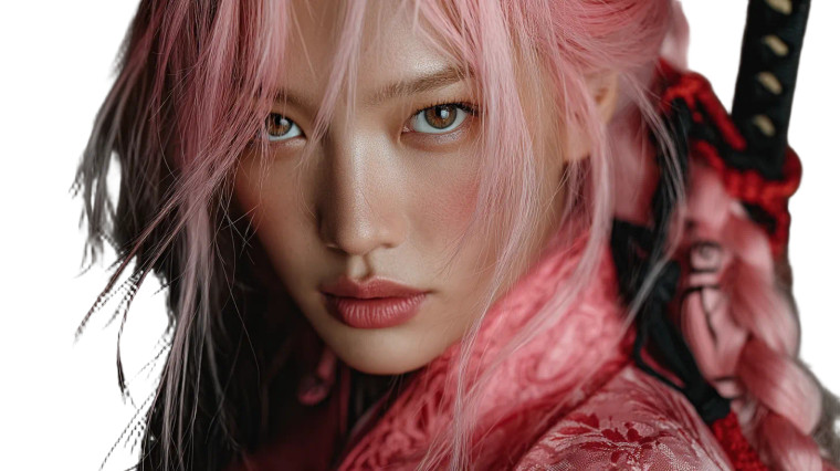 Pink-Haired Martial Artist Vinyl Car Decal Sticker – Waterproof & UV-Resistant 