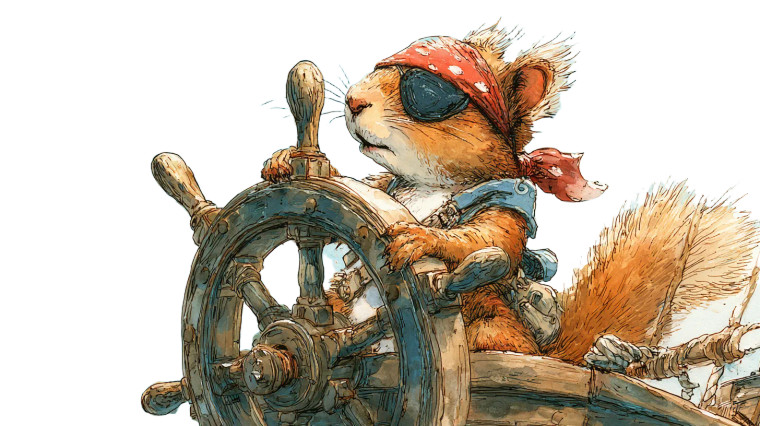 Pirate Squirrel Captain V2 Vinyl Car Decal Sticker – Waterproof & UV-Resistant 