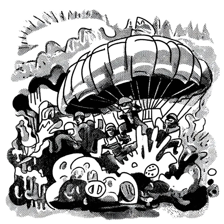 Retro Parachuter Vinyl Car Decal Sticker – Waterproof & UV-Resistant 