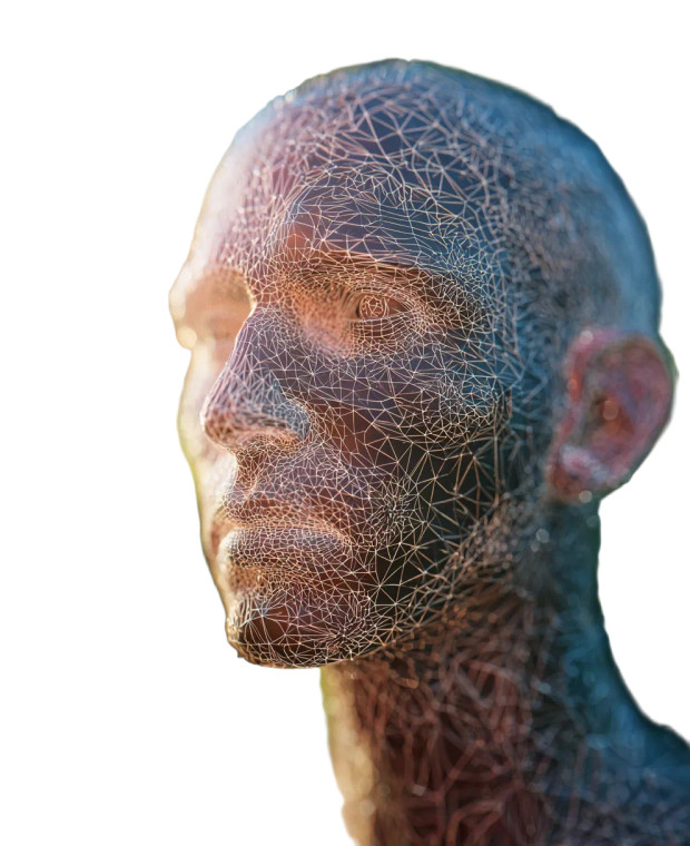 Fractal Hologram Man Vinyl Car Decal Sticker – Waterproof & UV-Resistant 