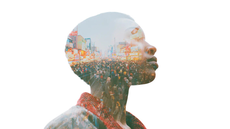 Double Exposure Portrait V8 Vinyl Car Decal Sticker – Waterproof & UV-Resistant 