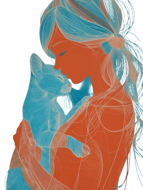 Girl With Cat V31 Vinyl Car Decal Sticker – Waterproof & UV-Resistant 