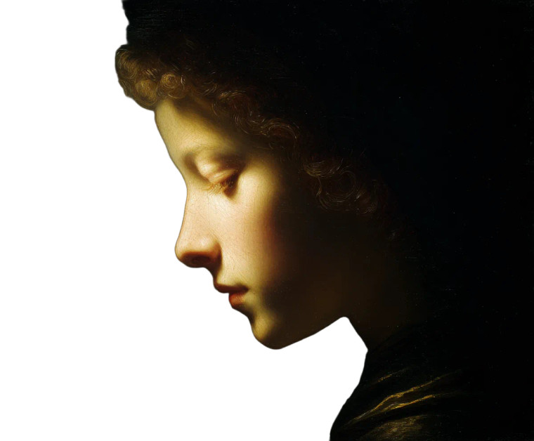 Renaissance Sunlight Portrait Vinyl Car Decal Sticker – Waterproof & UV-Resistant 