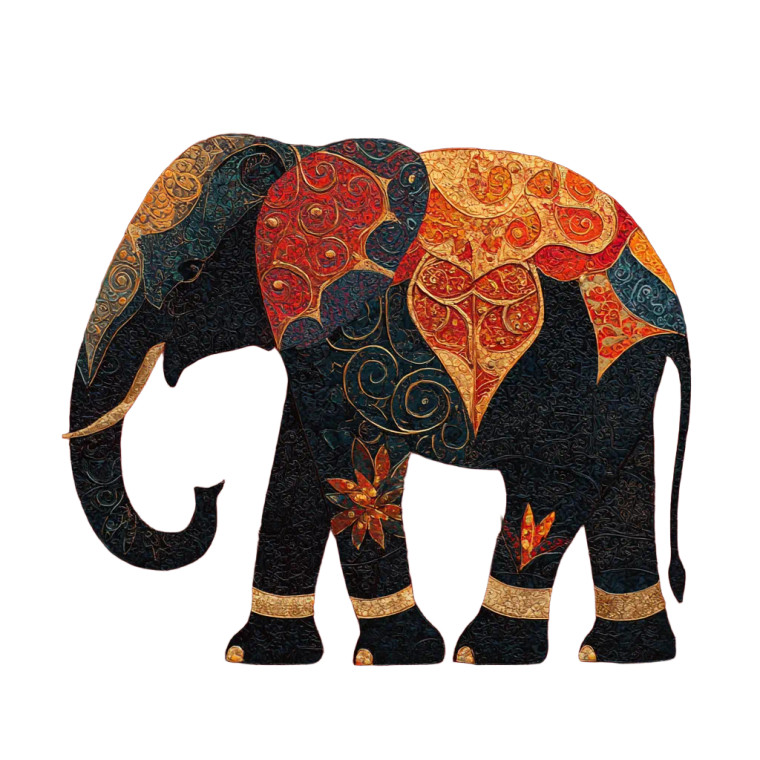 Batik Elephant Vinyl Car Decal Sticker – Waterproof & UV-Resistant 