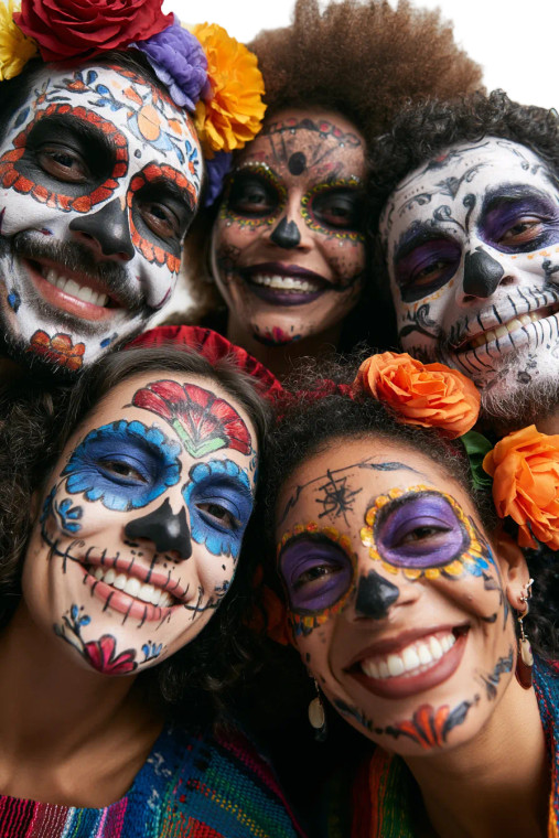 Festive Skeleton Group Vinyl Car Decal Sticker – Waterproof & UV-Resistant 