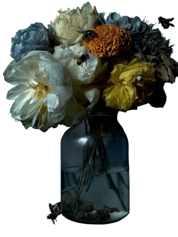Transparent Vase Bouquet Vinyl Car Decal Sticker – Waterproof & UV-Resistant 