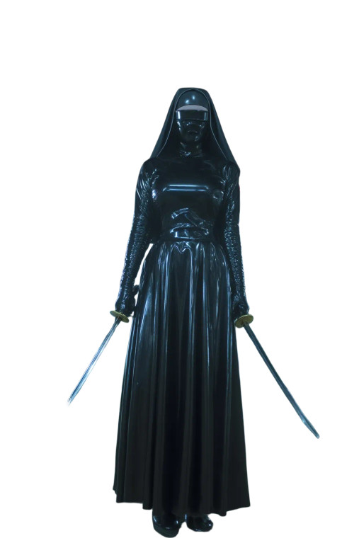 Cyberpunk Nun Warrior Vinyl Car Decal Sticker – Waterproof & UV-Resistant 