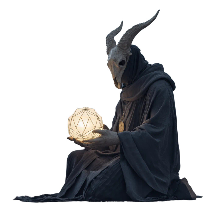 Mysterious Horned Figure Vinyl Car Decal Sticker – Waterproof & UV-Resistant 