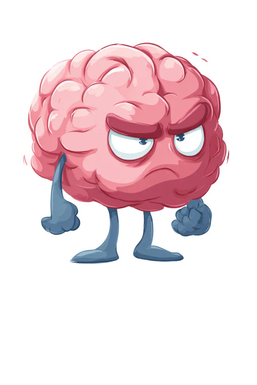 Grumpy Cartoon Brain Vinyl Car Decal Sticker – Waterproof & UV-Resistant 