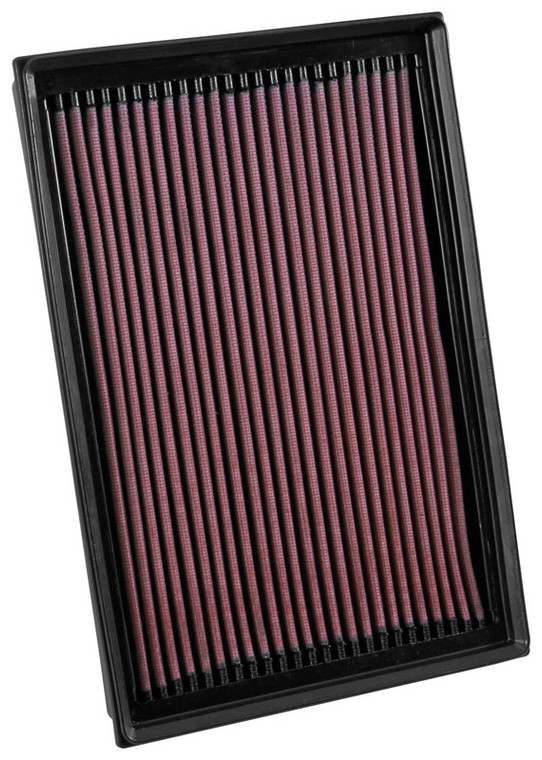 Fits 2016-2019 Nissan Titan XD K & N Filters Air Filter 33-5048 Washable; Red; Cotton Gauze; Panel