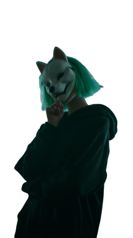 Cyber Fox Mask Vinyl Car Decal Sticker – Waterproof & UV-Resistant 