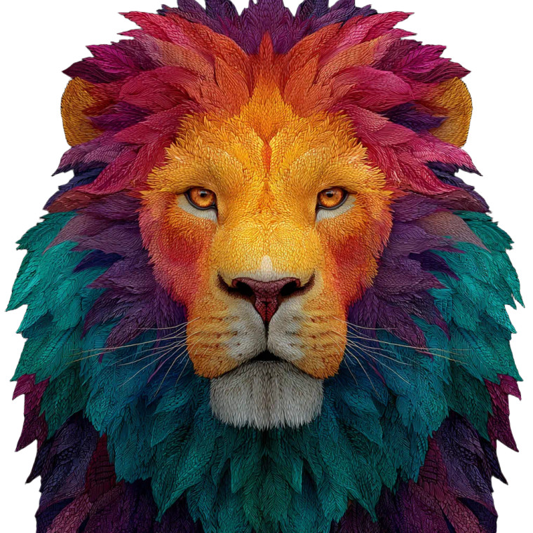 Rainbow Pride Lion Vinyl Car Decal Sticker – Waterproof & UV-Resistant 