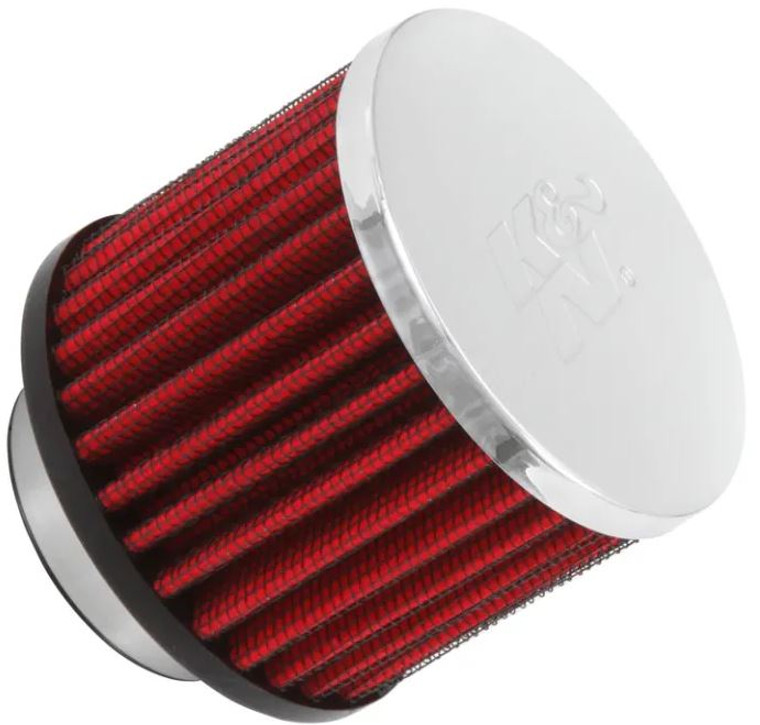 Ultimate Performance K&N Crankcase Breather Filter | 1-1/2'' Flange, Metal Top, Washable Filter Media