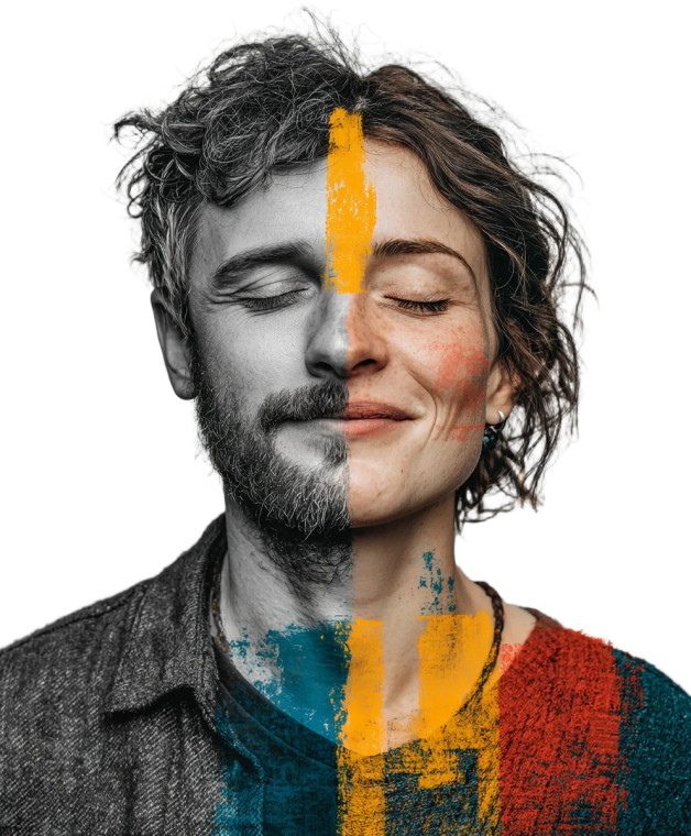 Dual Emotion Portrait Vinyl Car Decal Sticker – Waterproof & UV-Resistant 