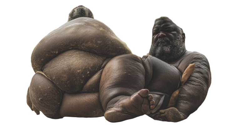 Chubby Sumo Wrestler Vinyl Car Decal Sticker – Waterproof & UV-Resistant 