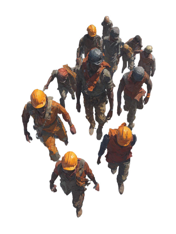 Construction Workers Painting V2 Vinyl Car Decal Sticker – Waterproof & UV-Resistant 