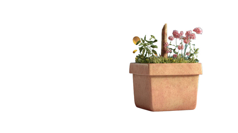 Brown Flowerpot Vinyl Car Decal Sticker – Waterproof & UV-Resistant 