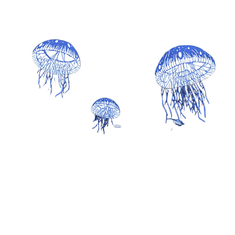 Luminescent Jellyfish Temple Vinyl Car Decal Sticker – Waterproof & UV-Resistant 