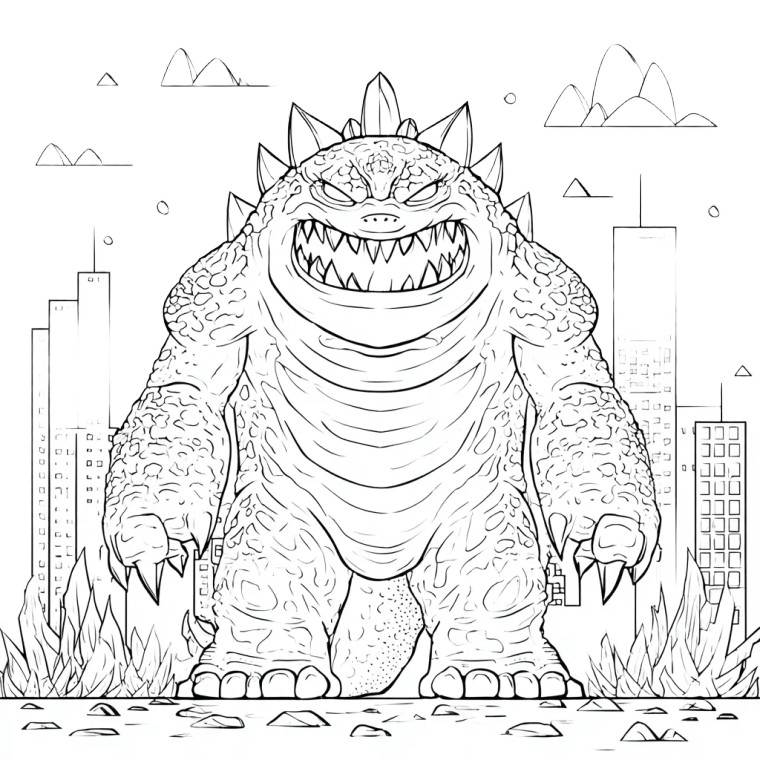 Giant Monster Coloring Vinyl Car Decal Sticker – Waterproof & UV-Resistant 