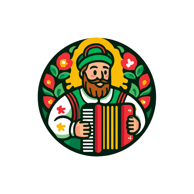 Folk Musician Logo Vinyl Car Decal Sticker – Waterproof & UV-Resistant 