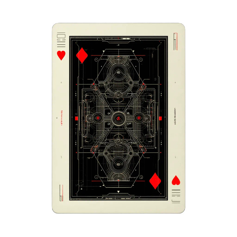 Futuristic Card Deck Vinyl Car Decal Sticker – Waterproof & UV-Resistant 