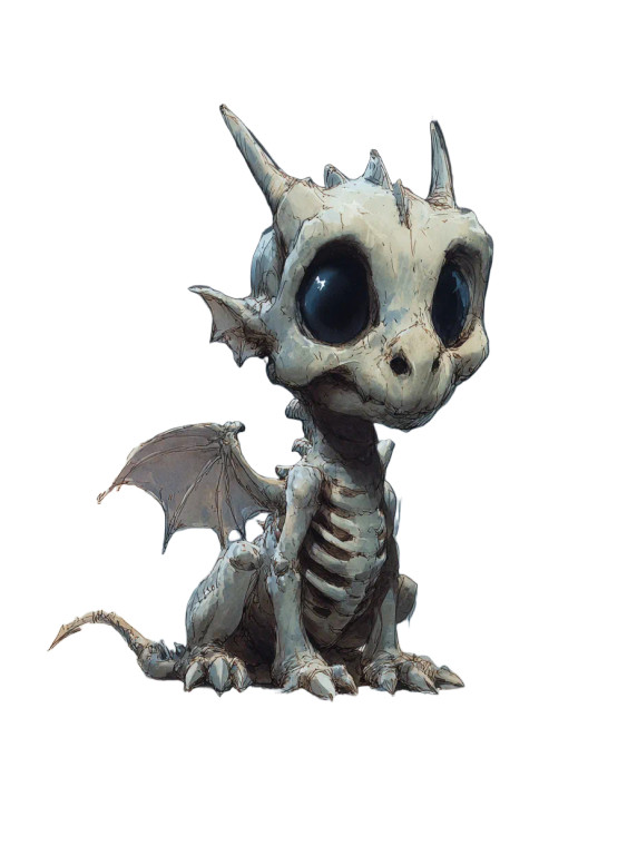 Skeleton Baby Dragon Vinyl Car Decal Sticker – Waterproof & UV-Resistant 