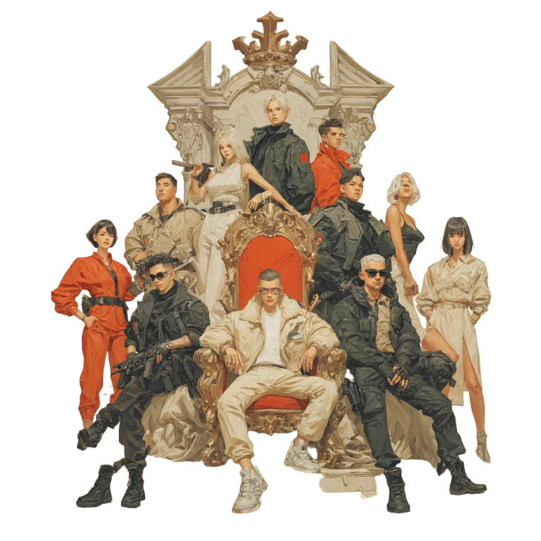 Crowded Scene Vinyl Car Decal Sticker – Waterproof & UV-Resistant 