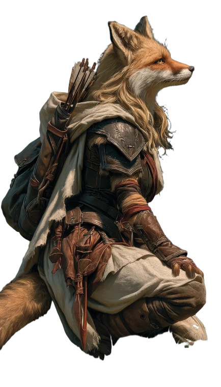 Fox Humanoid Archer Vinyl Car Decal Sticker – Waterproof & UV-Resistant 