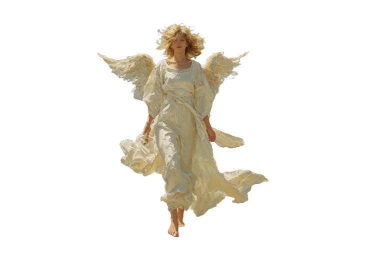 Golden Angel Walking Vinyl Car Decal Sticker – Waterproof & UV-Resistant 