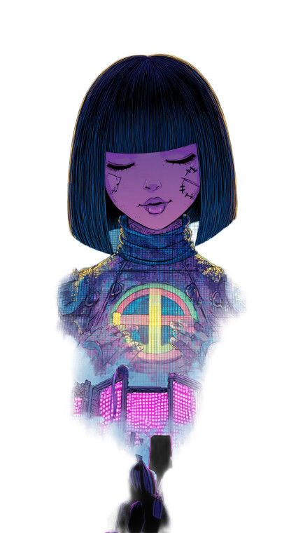 Cyberpunk Rave Girl V2 Vinyl Car Decal Sticker – Waterproof & UV-Resistant 