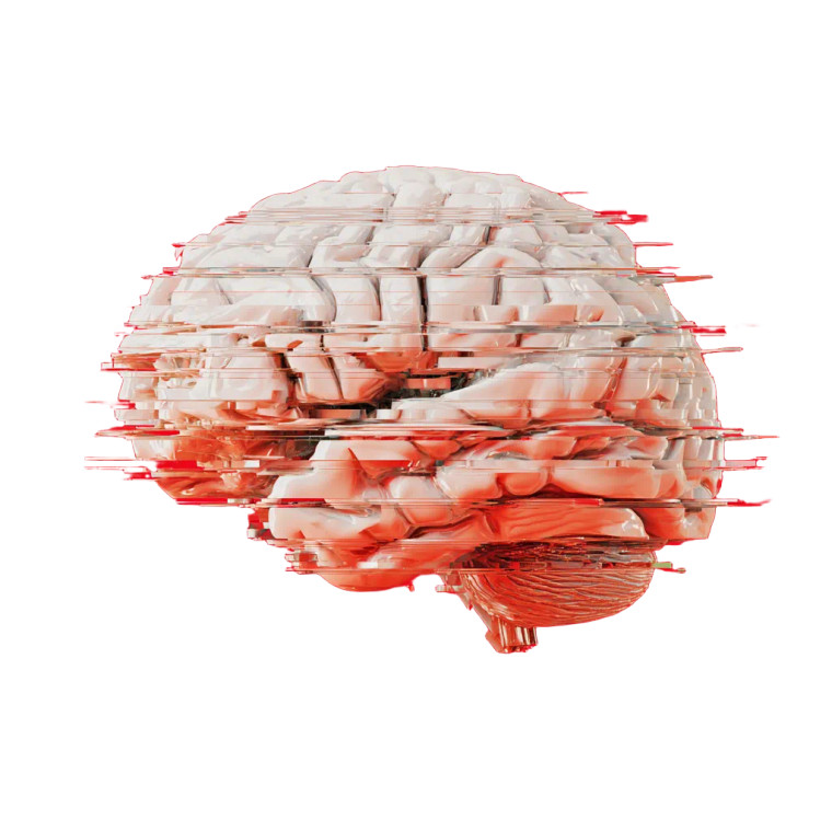Glitch Brain Art Vinyl Car Decal Sticker – Waterproof & UV-Resistant 