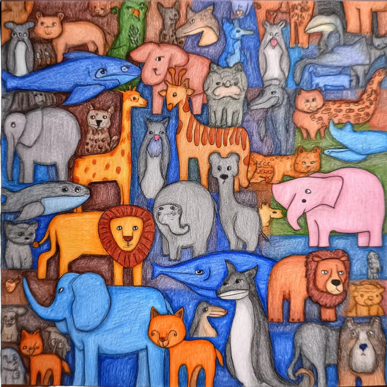 Jungle Animals Doodles Vinyl Car Decal Sticker – Waterproof & UV-Resistant 