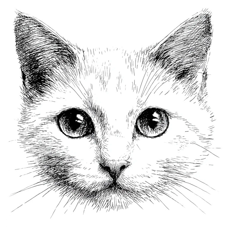 Minimalist Cat Portrait V2 Vinyl Car Decal Sticker – Waterproof & UV-Resistant 