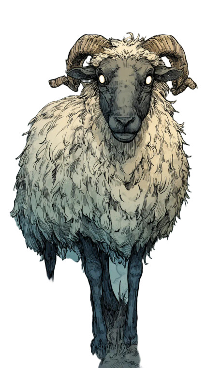 Horror Sheep Vinyl Car Decal Sticker – Waterproof & UV-Resistant 