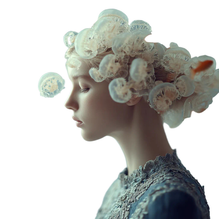 Glass Jellyfish Crown V2 Vinyl Car Decal Sticker – Waterproof & UV-Resistant 