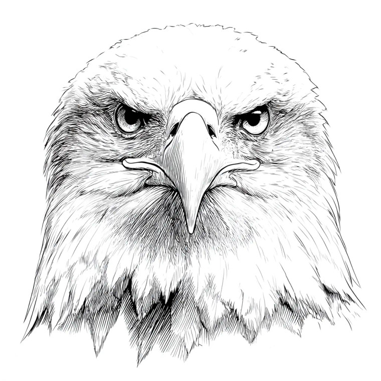 Eagle Portrait V2 Vinyl Car Decal Sticker – Waterproof & UV-Resistant 