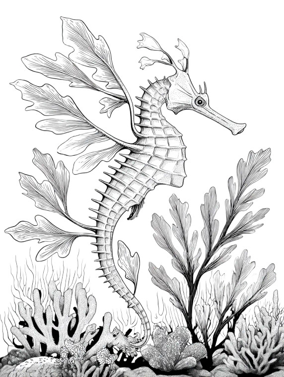 Leafy Seadragon Coloring Vinyl Car Decal Sticker – Waterproof & UV-Resistant 