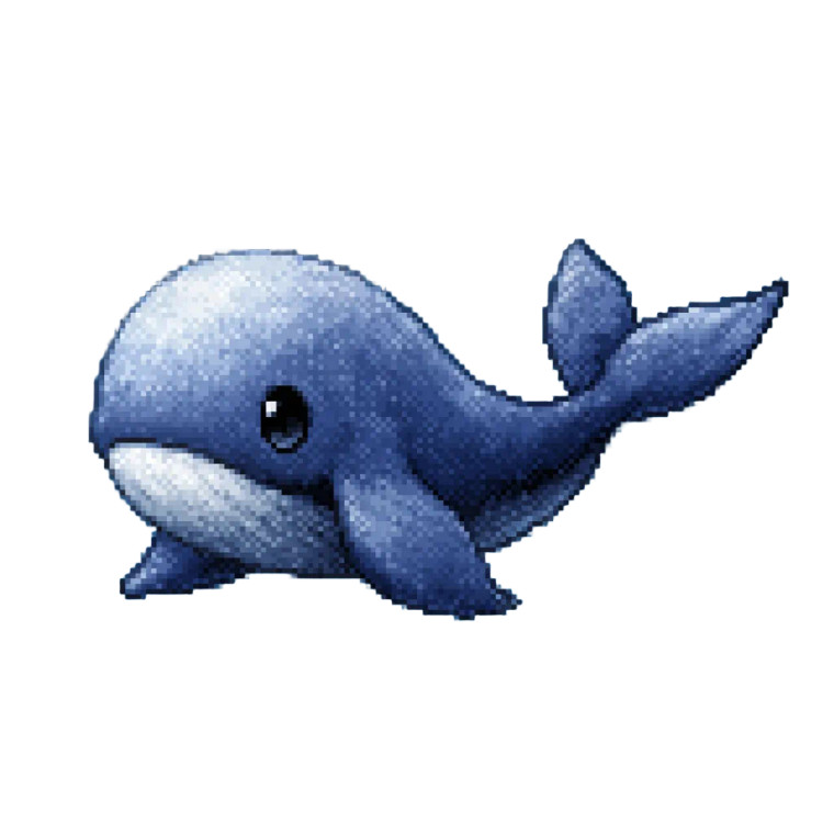 Cute Pixel Whale Vinyl Car Decal Sticker – Waterproof & UV-Resistant 