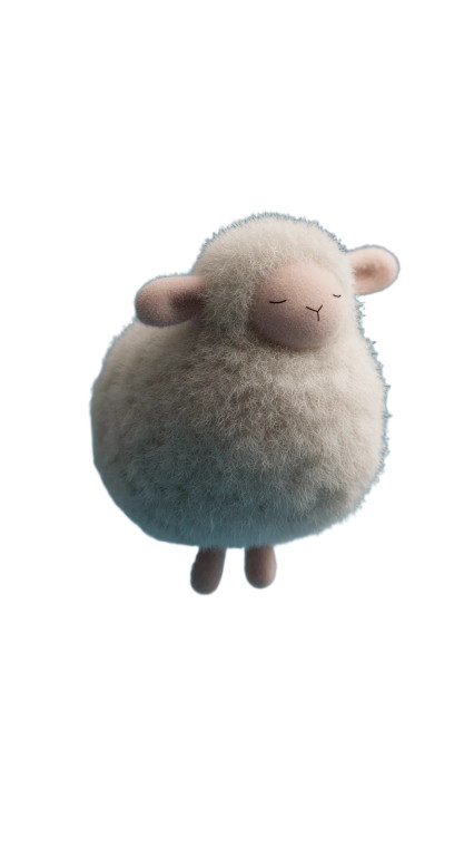 Fluffy Cartoon Sheep V3 Vinyl Car Decal Sticker – Waterproof & UV-Resistant 
