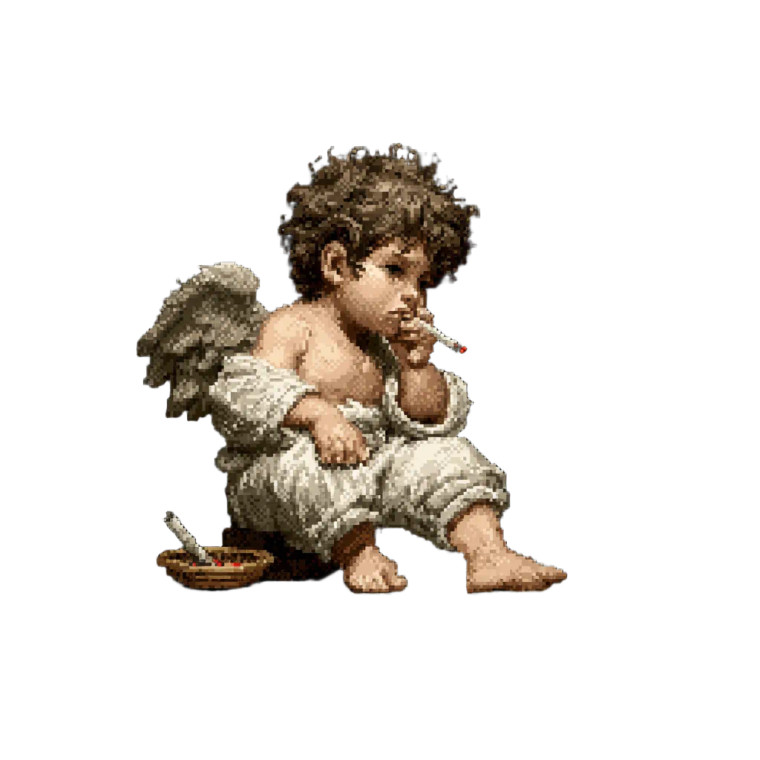Smoking Cherub V2 Vinyl Car Decal Sticker – Waterproof & UV-Resistant 