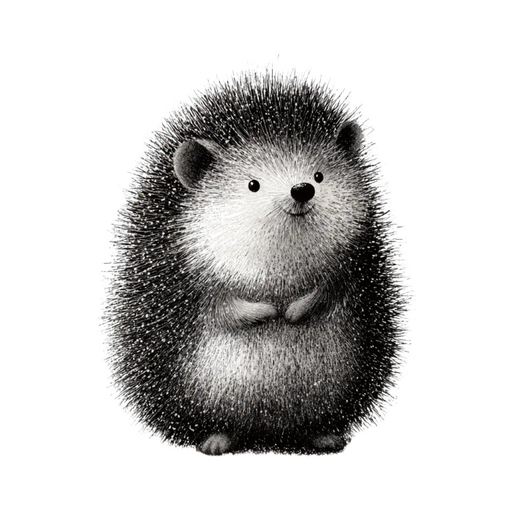 Cute Hedgehog Illustration Vinyl Car Decal Sticker – Waterproof & UV-Resistant 