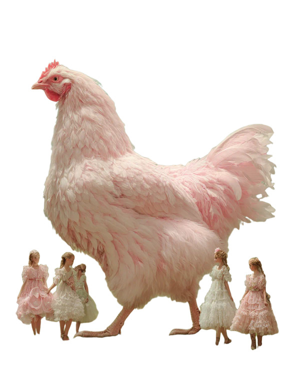 Giant Pink Chicken V2 Vinyl Car Decal Sticker – Waterproof & UV-Resistant 