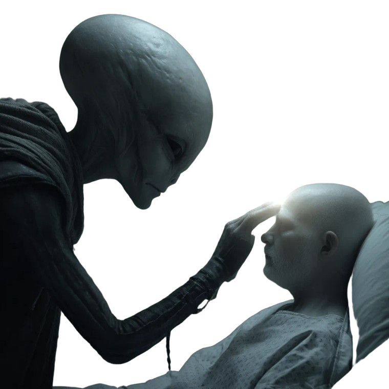 Alien Healing Touch Vinyl Car Decal Sticker – Waterproof & UV-Resistant 
