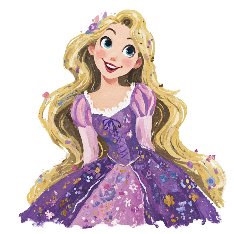 Rapunzel Eating Cake Vinyl Car Decal Sticker – Waterproof & UV-Resistant 